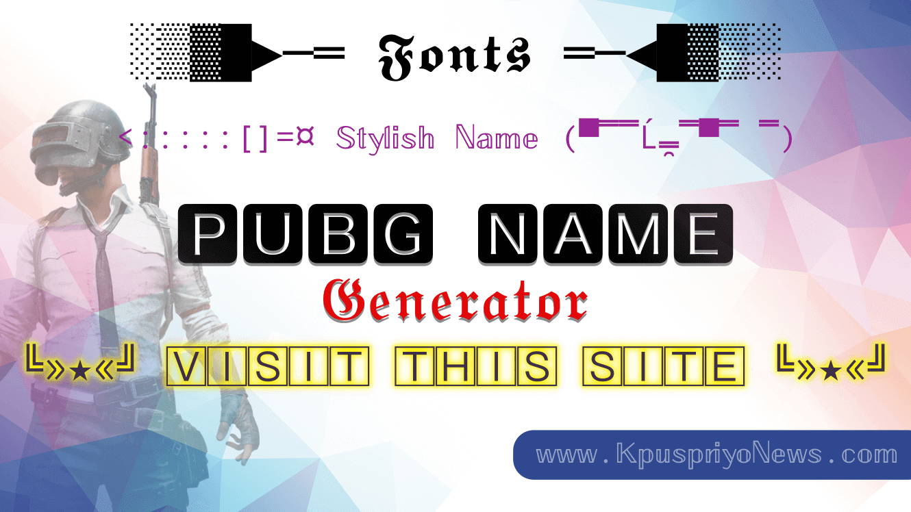 Name pubg stylish PUBG Font